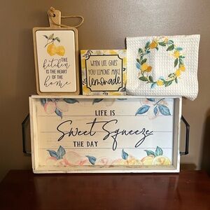 Source Unknown Lemon-Themed Decor Set